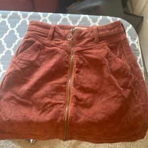 SoHo size 3 or 26w Courderoy Burt orangish/ brown skirt with zipper front